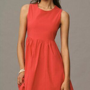Maeve Sleeveless High-Neck Back-Bow Mini Dress
